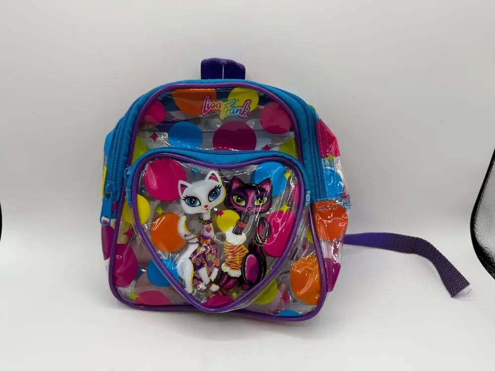 Vintage Lisa Frank Roxie & Rollie Siamese Cats Clear Mini Backpack